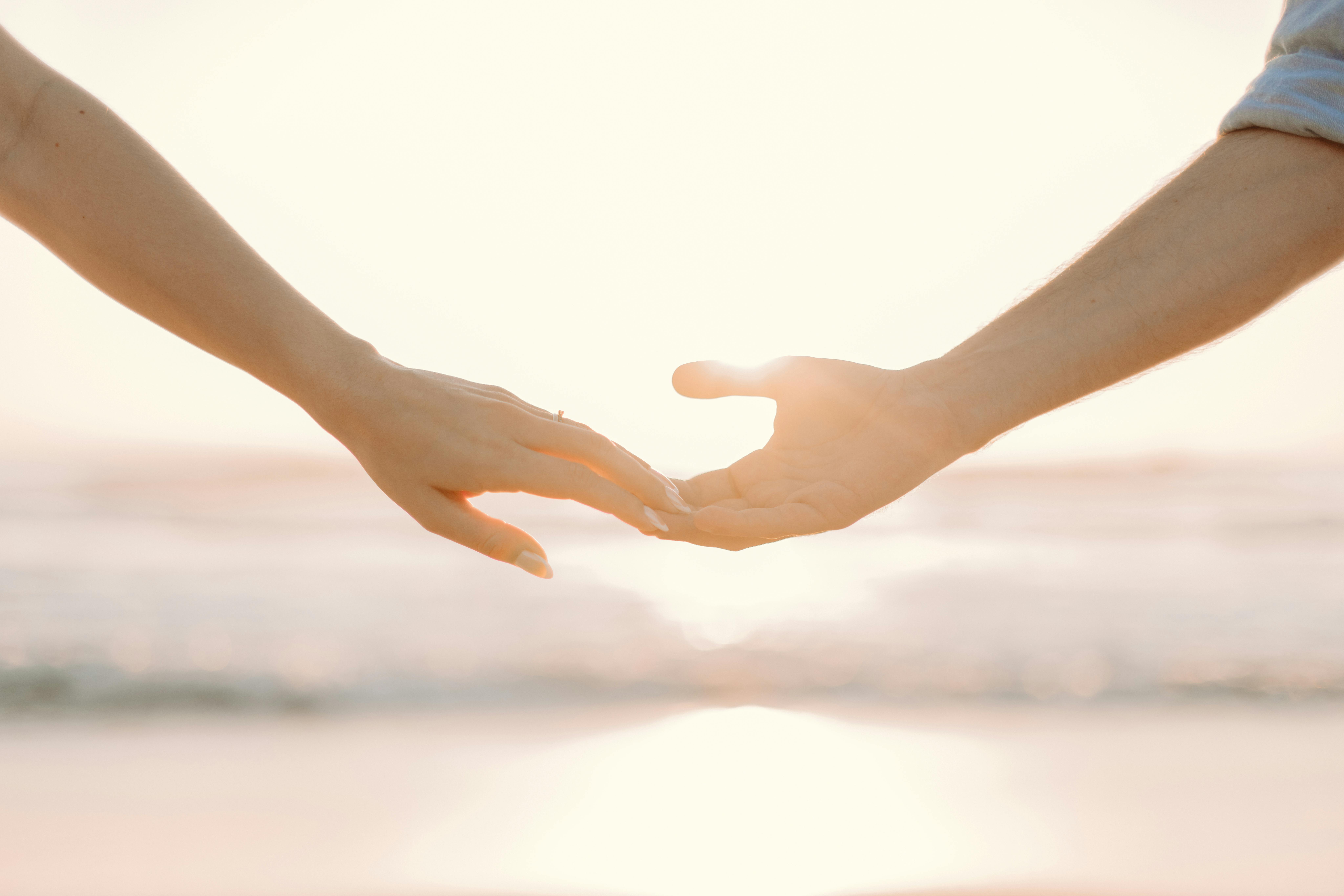 láska, pár, dva , ruce dvou lidí